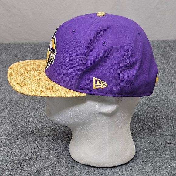 Minnesota Vikings New Era 9FIFTY Snapback Hat Purple Gold Adjustable Cap - Picture 4 of 7